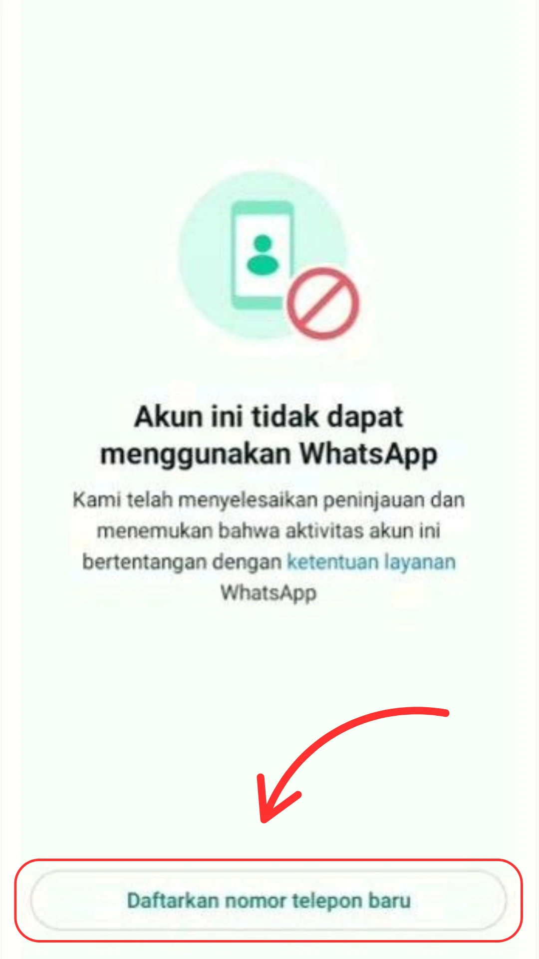 Akun WhatsApp di Blokir Permanent