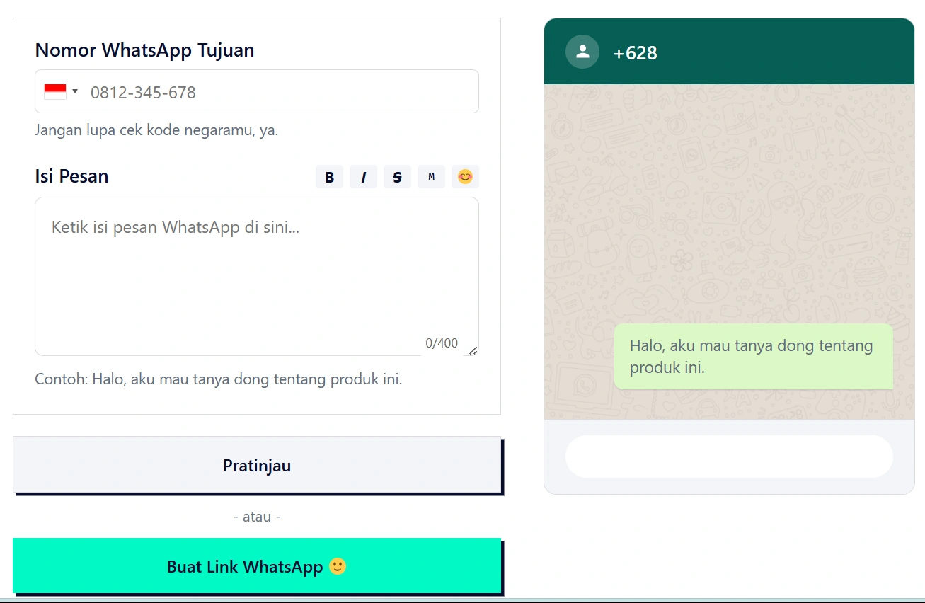 Generate link WA