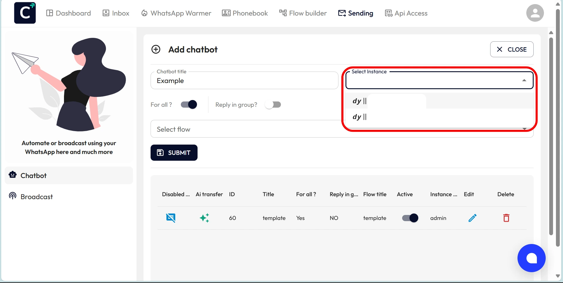 Chatera-select instance