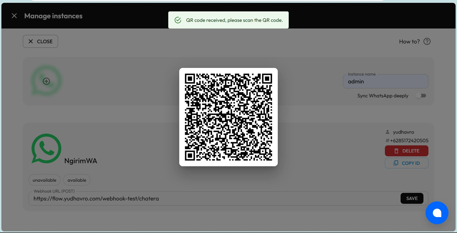 Scan QR-chatbot AI