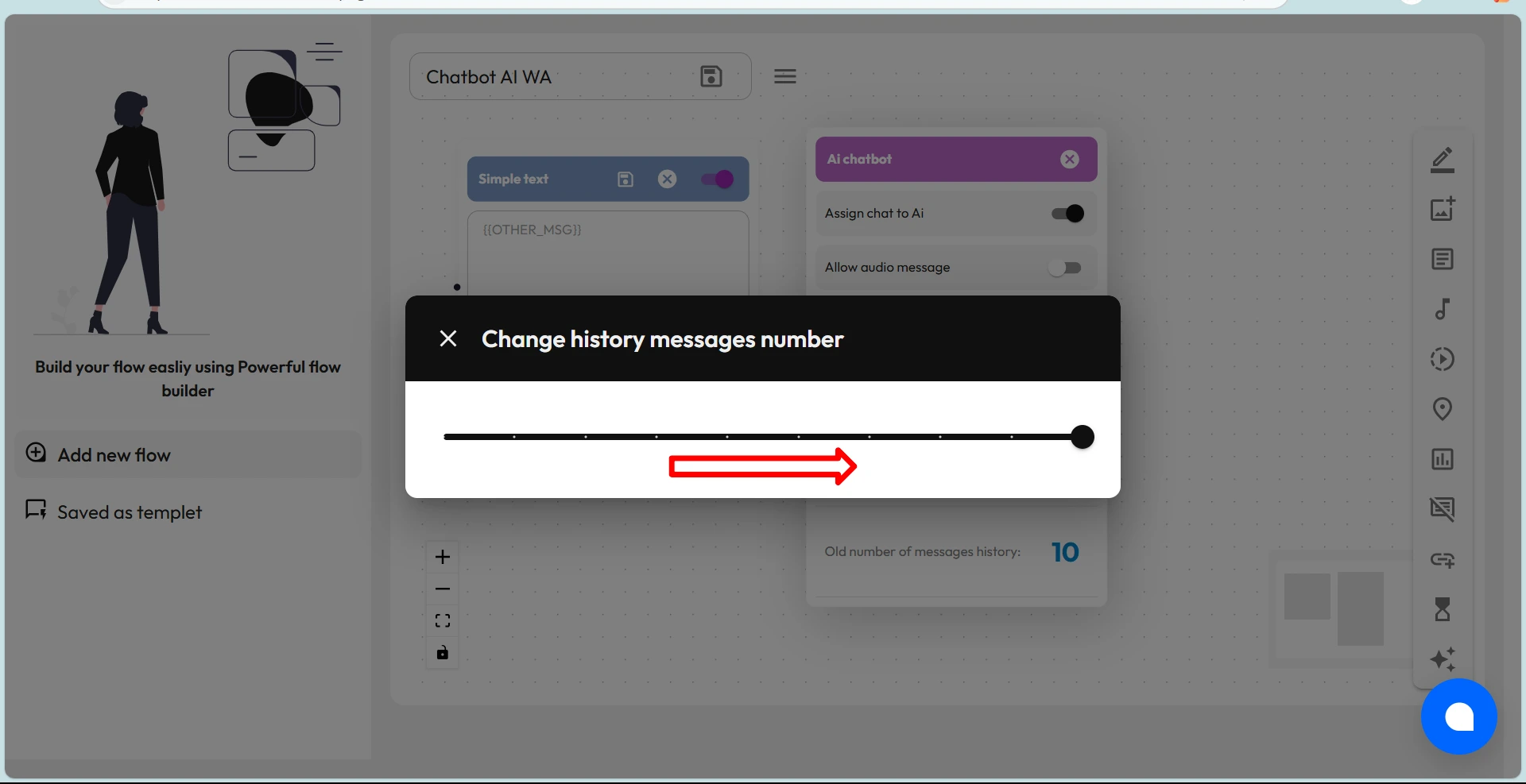 change chatbot messages